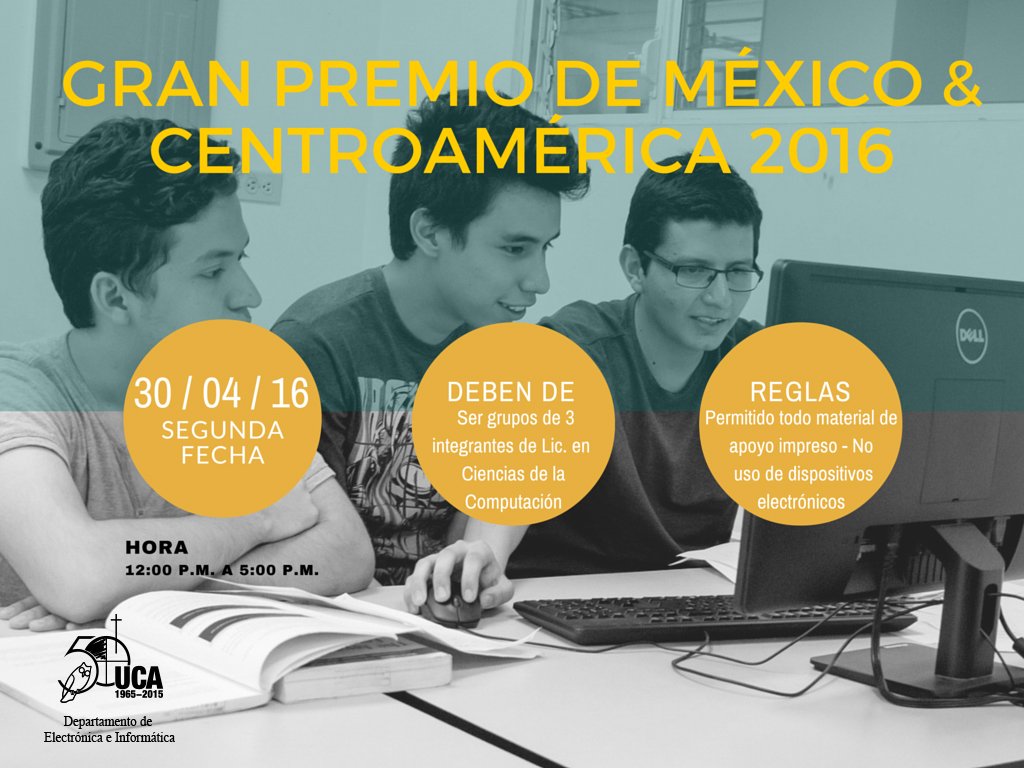 deiucasv's tweet photo. Próximo 30 de abril segunda fecha de concurso. ¡Desafía tus conocimientos!
#ITESO #UCA #AEDEI https://t.co/9w4IjmFDQv