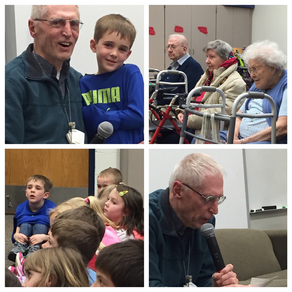 Mrslantis's tweet photo. My dad, Mr. Benedict told stories at school today. He was enjoying himself a lot! #ncecsd https://t.co/ZTwjQhMZs7