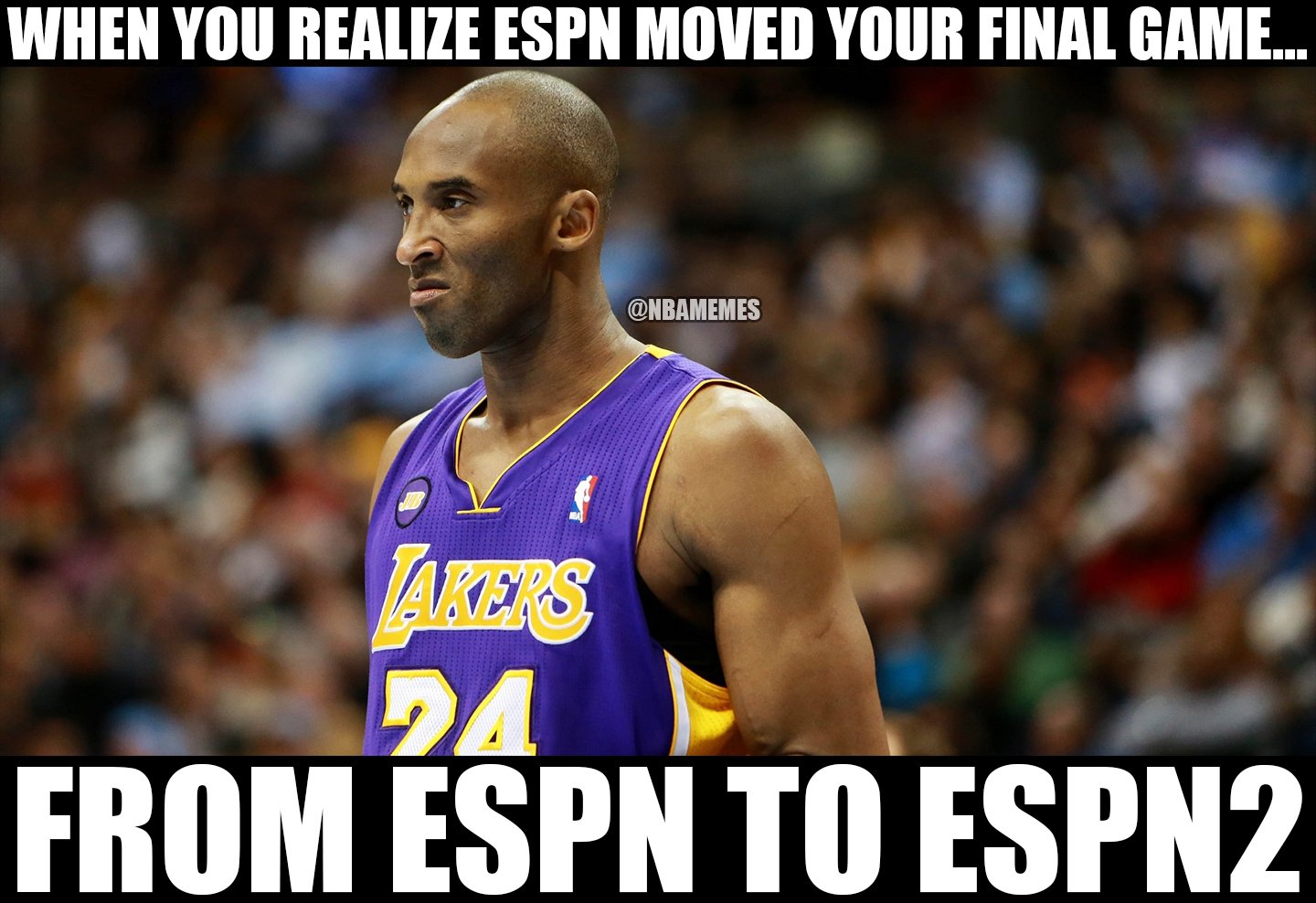 NBA Memes on Twitter: "Kobe Bryant's game gets booted from ESPN for the