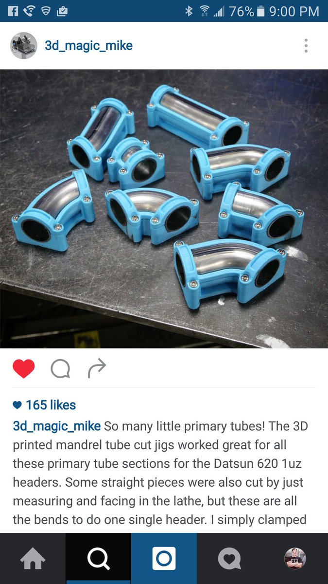 3DLester's tweet photo. Check out this guy! Doing great things with his #3Dprinter for his #Datsun 620 project like these header jigs. https://t.co/60VJm0eWkw