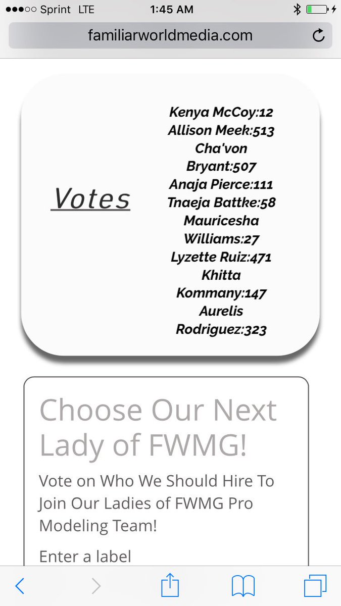 LaylaaChanel's tweet photo. Vote for me (Chávon Bryant) Visit (https://t.co/WeOeAcCbYu) view our "Join Our Ladies of FWMG" page scroll down https://t.co/17EFEyK8Vm