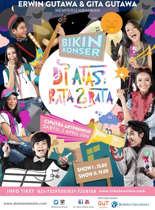 Today  <a href="/gitagut/">Aluna Sagita Gutawa</a> &amp; <a href="/DiAtasRata2/">Di Atas Rata Rata</a> "Bikin Konser" di Ciputra <a href="/artpreneur/">Ciputra Artpreneur</a> 15:00 &amp; 19:00 WIB pasti seru banget! 😀