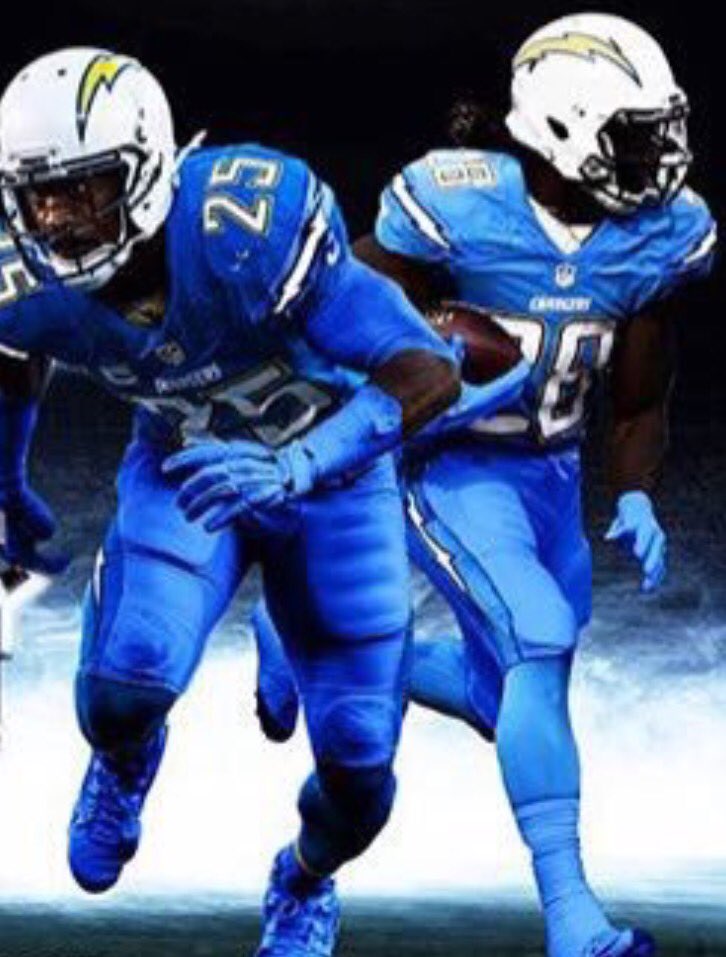 chargers color rush uniforms