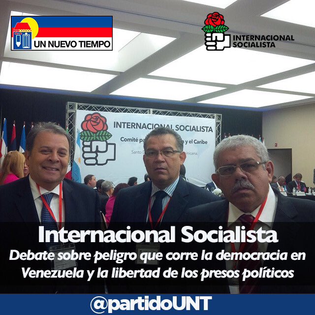 partidoUNT's tweet photo. Internacional Socialista debate sobre peligro que corre la democracia en Venezuela y la libertad de presos políticos https://t.co/hUvtD7X7B1