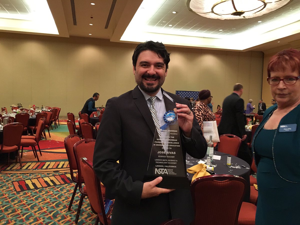 WSLivingston's tweet photo. Jose Rivas - Northrop Grumman Foundation Excellence in Engineering Education Award recipient #NSTA16 https://t.co/S9njNJ4Zvk