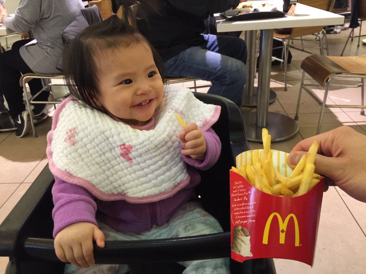 JBT888's tweet photo. Research is in: Not even my 10-month old can resist golden @McDonalds fries. https://t.co/MJe5MctOBl
