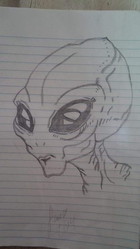 sp00kyghoulmom's tweet photo. Grey alien #art #somethingidrew https://t.co/fHZQZVtvBe