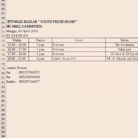 Next show yukiland at CITYWALK BAZAAR " YOUTH PRENEURSHIP "BIG MALL SAMARINDA,Minggu, 03 April 2016