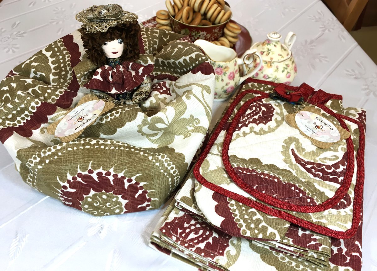 mrsteacozy's tweet photo. Medallion Tea Cozy Doll 8 Piece Set by Mrs. T-Cozy https://t.co/bQgr5AKhJ2 … https://t.co/CCaJtaWNCC