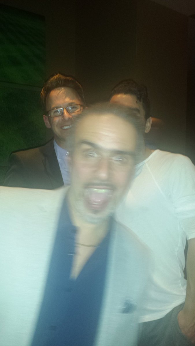 Photo bomb by Pasquale! ! <a href="/MaxTAaron/">Max Aaron</a> <a href="/buckhollywood/">Michael Buckley</a> #Worlds2016