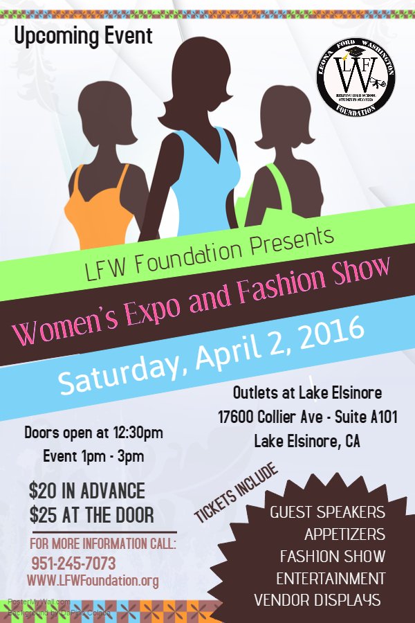 DEM_Blogger's tweet image. There's a @LFWFoundation #Expo &amp;amp; #FashionShow #event tomorrow @ the @LakeEOutlet, #supporting &amp;amp; #empowering #Women!