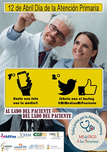 ¡Da visibilidad a tu médico de Atención Primaria! #MiMédicoMiPaciente
 <a href="/SEMG_ES/">SEMG 🩺 #OrgullososDeEstarALaCabecera👩‍⚕️👨‍⚕️</a> <a href="/SEMERGENap/">SEMERGEN | Médicos de AP</a> <a href="/aepap/">AEPap</a>