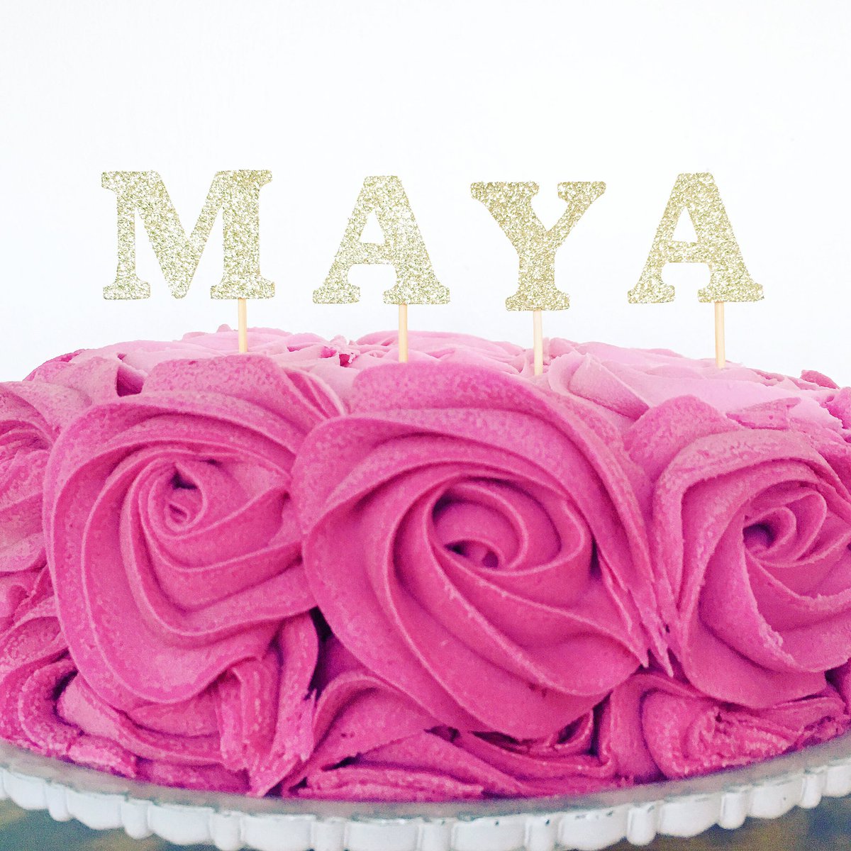 GLITTER DECOR | Individual letters suitable for any occasion available online • Shop withlovefromjosie.com #cake