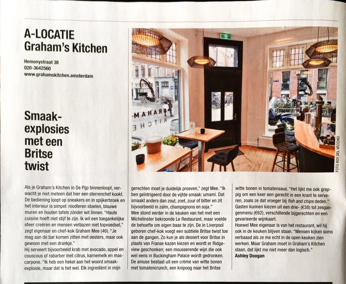 grahamskitchen1's tweet photo. Vandaag in het parool !!! https://t.co/m9hcifZwBe