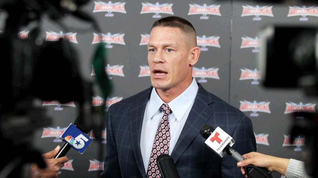 ewweuniverse's tweet photo. #WWE's @JohnCena, @WWERomanReigns &amp; more talk WrestleMania 32 with the media in Dallas: https://t.co/0XqQOWVNSy https://t.co/8S1cqCesEw