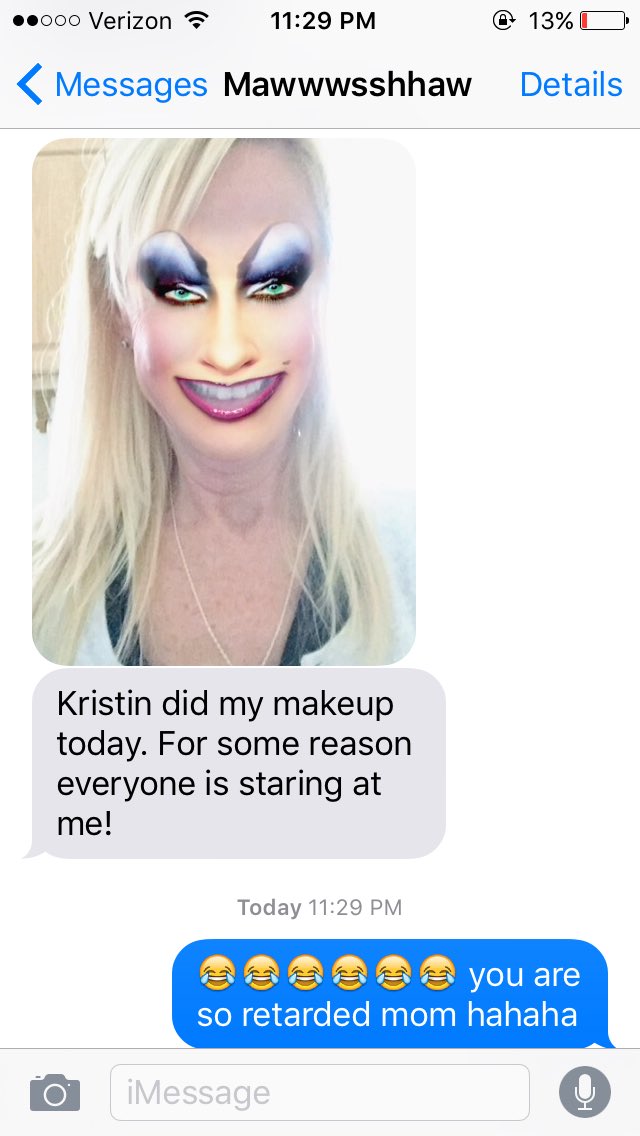 coco_bond007's tweet photo. When you thought your sister did good makeup 😂 good joke mom https://t.co/LQ5Um7MdDt