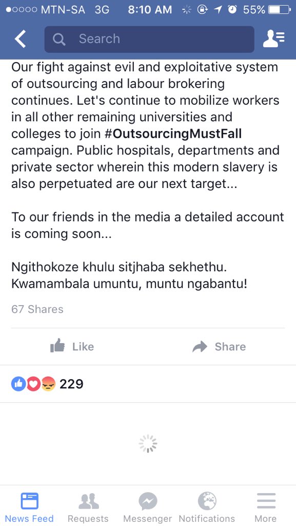 SABlackStudents's tweet image. Vusi Mahlangu is alive and safe. Thank all for efforts in helping to find him. #BringBackVusi