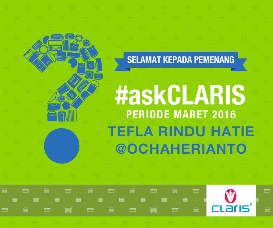 Sekarang saatnya umumkan pemenang #askCLARIS periode Maret. Selamat kepada para pemenang