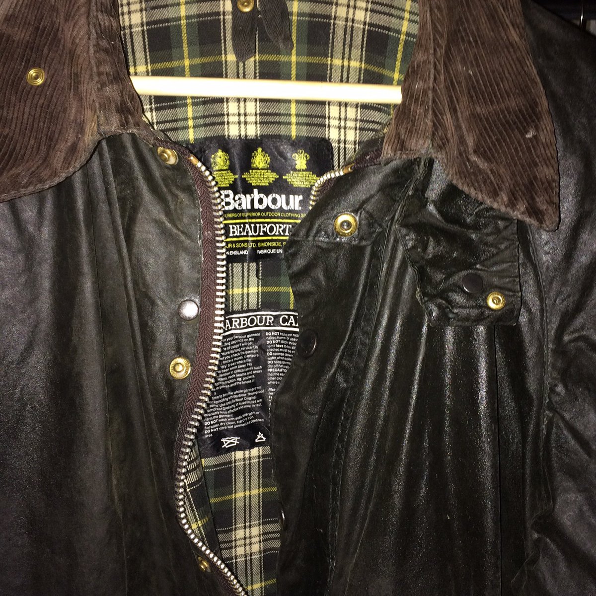 barbour beaufort lining
