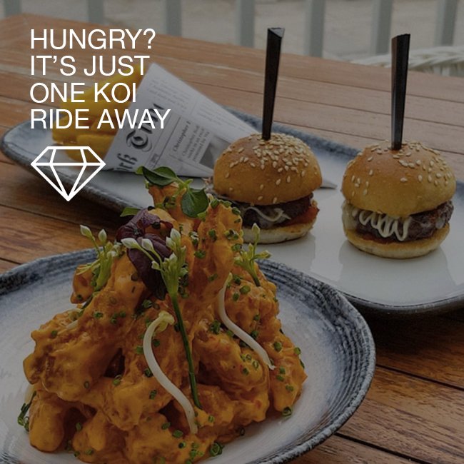 KoiRide's tweet photo. Are you feeling hungry? Book a KOI ride now to your favorite restaurant.
#KOI #KOIRide #Your32CARatJourney #MyDubai https://t.co/R4onD2htAc