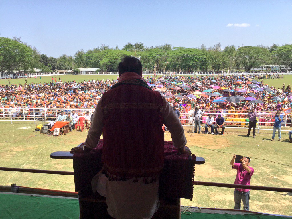 Back to Back Rallies.Second meeting of the day at Bokajan LAC. #Lastdayofcampaign. #WindOfChange