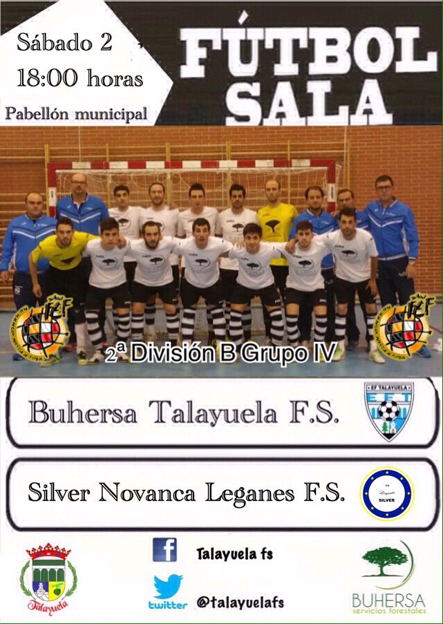 talayuelafs's tweet photo. A las 18:00 horas nos visita el 4º clasificado @Silver_Novanca antes del clásico,disfruta de un partidazo. APOYANOS! https://t.co/BAUX9PMvGo