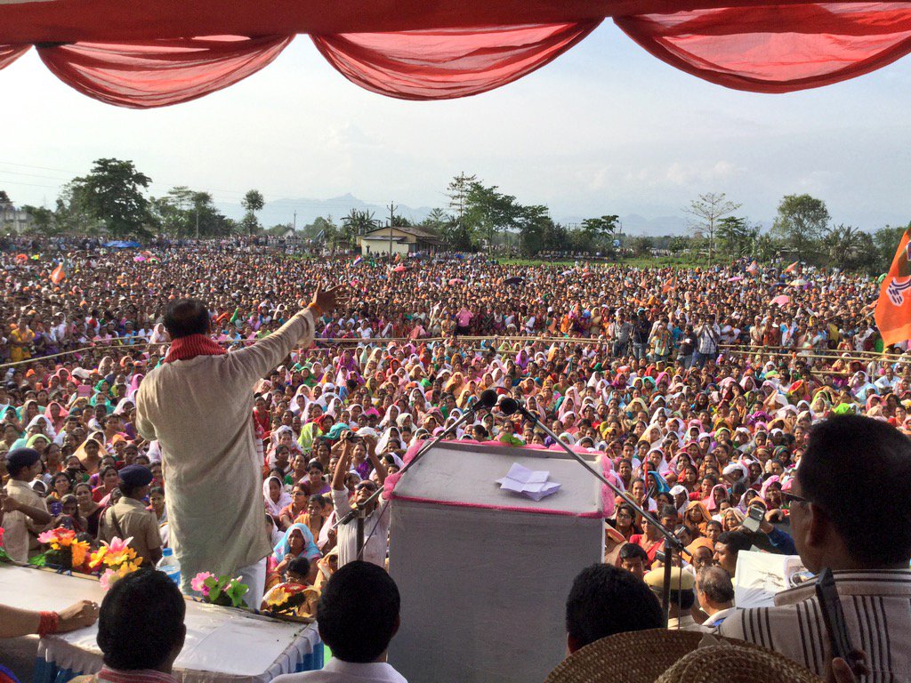 Thanks Gohpur...Surge of support from you all gives me lot of hope. #Lastdayofcampaign #WindOfChange #BJP4Assam