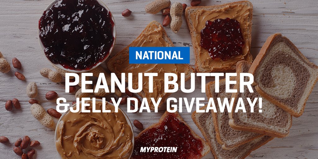 Myprotein's tweet photo. It's the WEEKEND! And it's also #Nationalpeanutbutterandjellyday! 😍
FOLLOW &amp; RT to WIN a bundle of PB Jelly goodies! https://t.co/vvPDk0s5c0