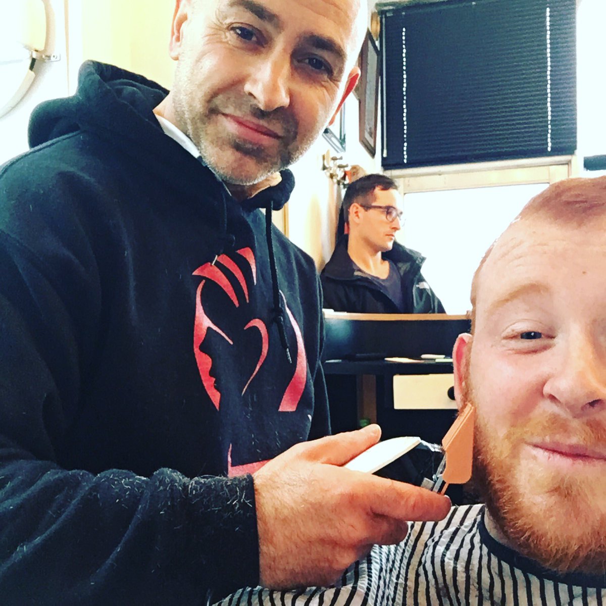 JamesBen2191's tweet photo. Getting up at 6:30am to get my hair cut is what it's all about. #beatthequeue @head2headbarber #head2headinc https://t.co/D4lEZHO4FD