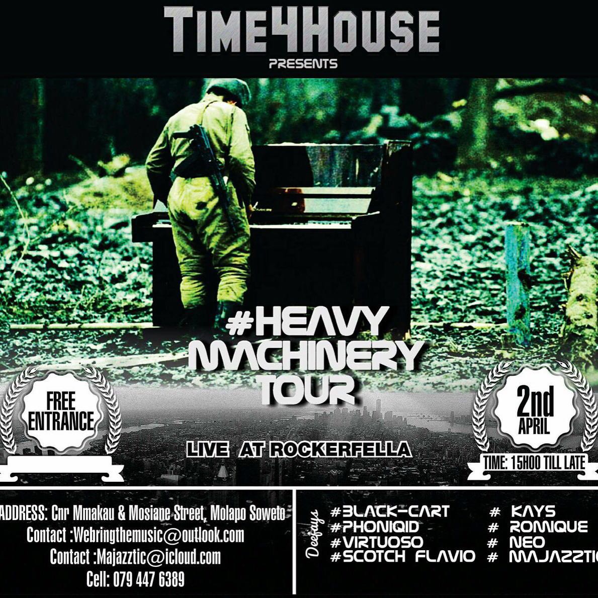 Re_BeLLE01's tweet image. #HeavyMachineryTour 2nd leg, live at Rockerfella.It will be lit!!! #Time4House #Johannesburg #housemusic #deephouse
