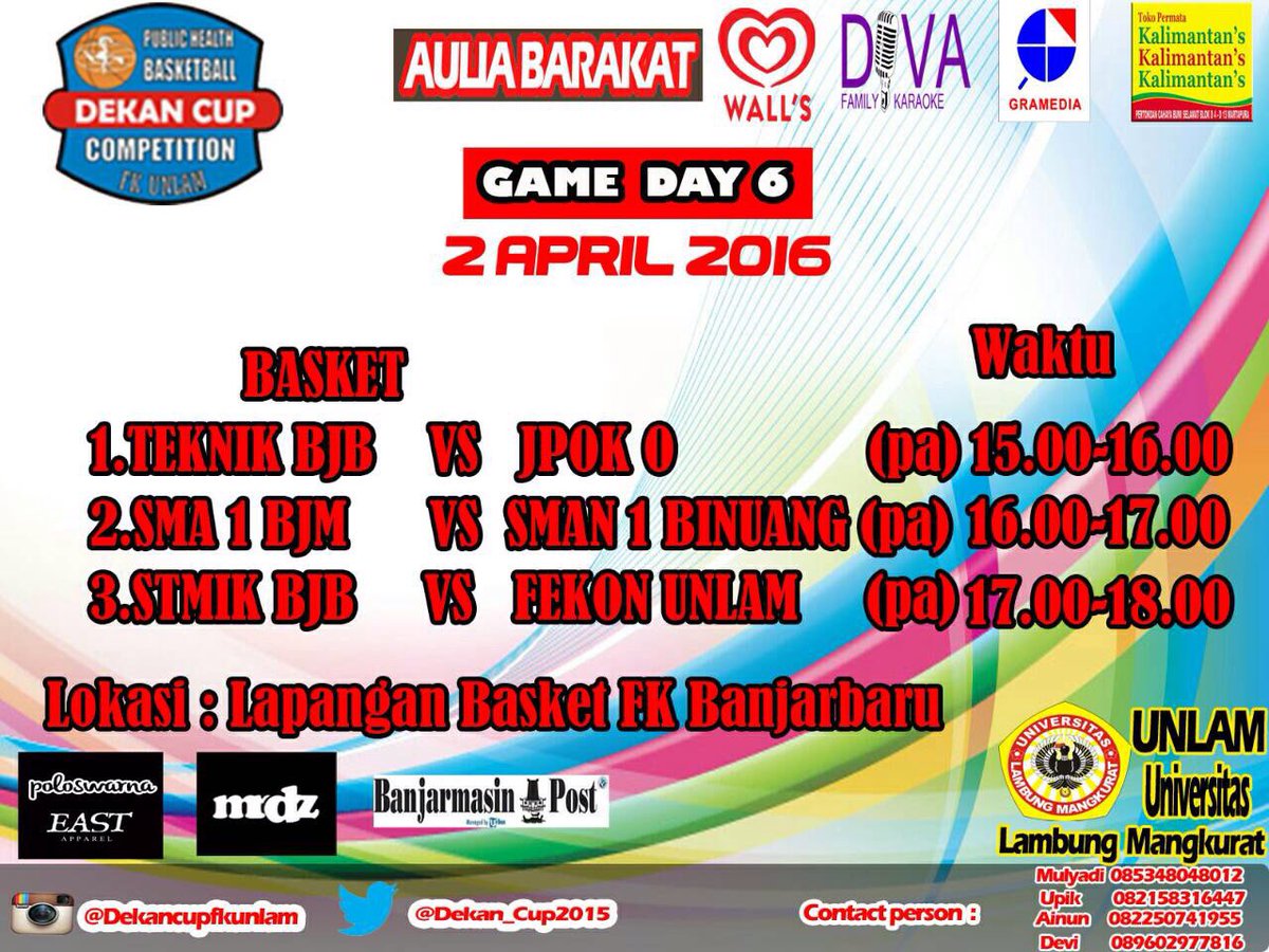 Jadwal pertandingan dekan cup hari ini yaaa 🏀🏀🏀🏀