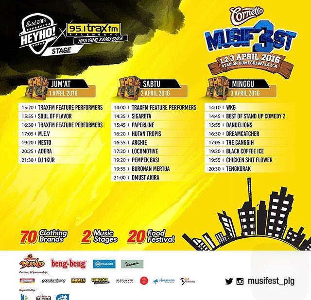 CSFofficial's tweet image. Sampai jumpa besok di @MusiFest_PLG | Stadion Bumi Sriwijaya |