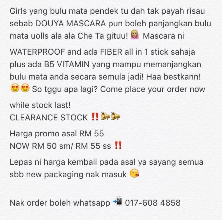 faranedy's tweet photo. DOUYA fiber mascara ala ala Cheta gitu! No more falsies 🙅 Ws 017-608 4858 to order 💋 RT pls https://t.co/lR4FJBNE2T
