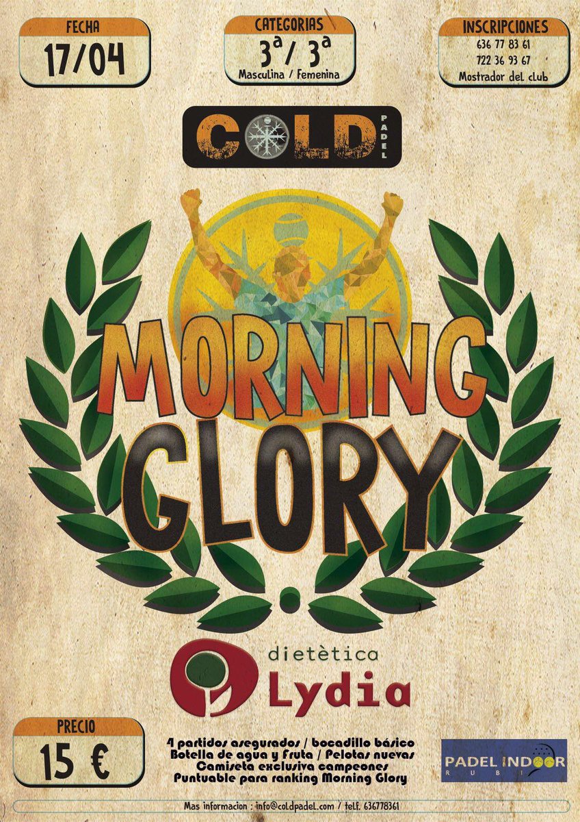 cold_padel's tweet photo. Próxima #morning para el día 17 de #abril, solo #tercera. Esta vez daremos las gracias a #dieteticaLydia #padel https://t.co/gVveBLRM9I
