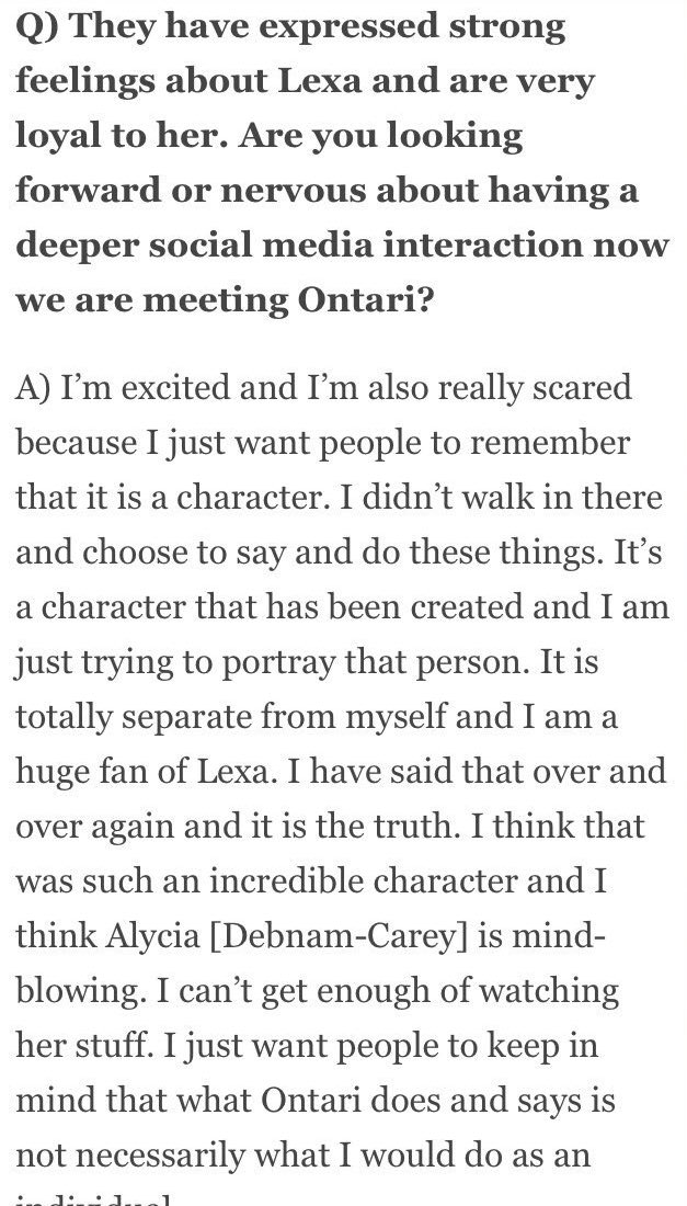 bridgetshahn's tweet image. reminder: it's okay if you hate ontari but please don't take it out on the actress