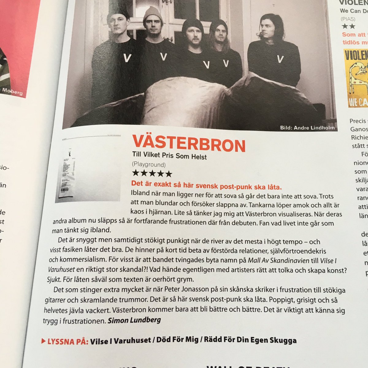 vasterbron's tweet photo. Tack @GAFFA_se för en fin recension! Haffa ett exemplar så får du läsa en fin intervju också. https://t.co/OEWwkFQuNI