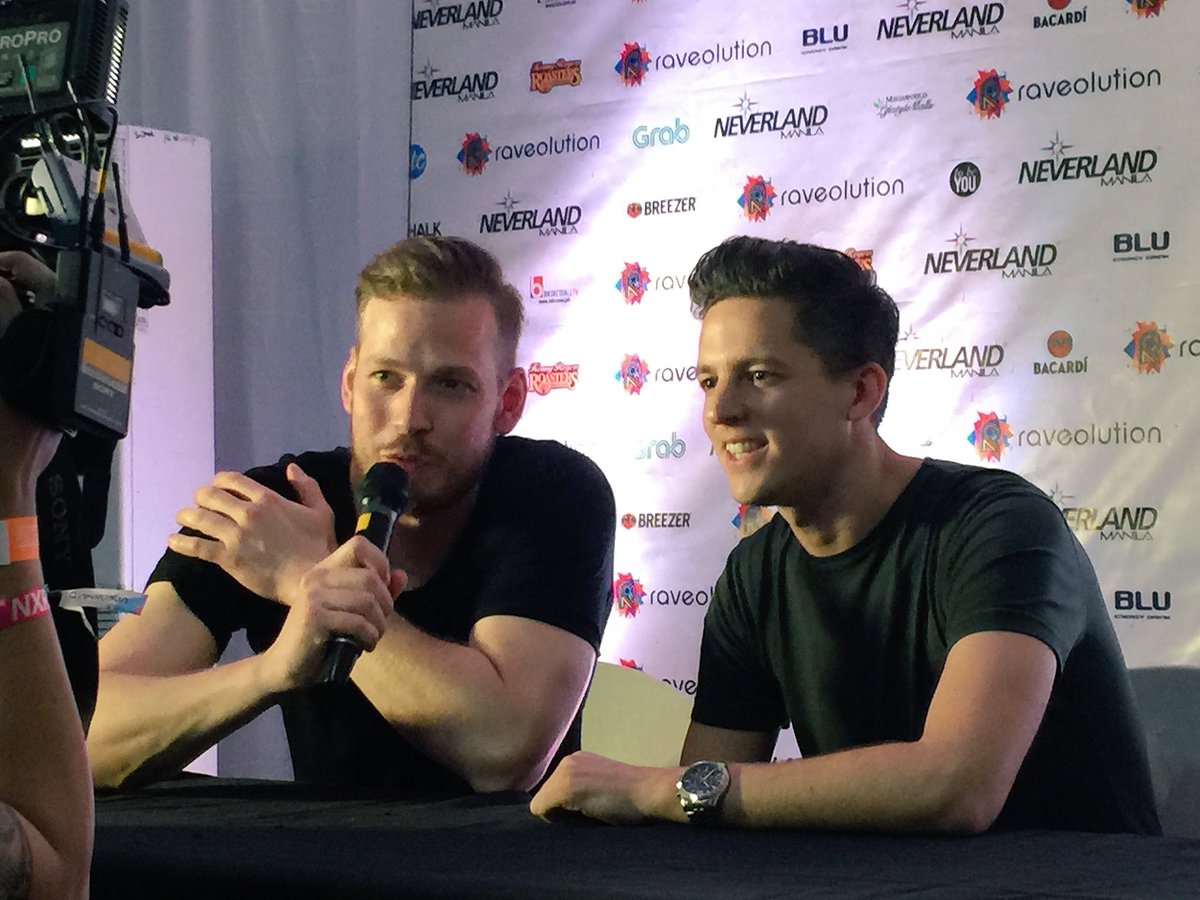 OneMusicPH's tweet image. Firebeatz being interviewed by the press. #NeverlandXRaveolution