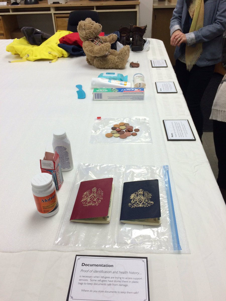 FlemingCollege's tweet photo. What items would you bring with you if you were a refugee? This is what the #irregularjourneys exhibit asks https://t.co/jUSZJxb0wm