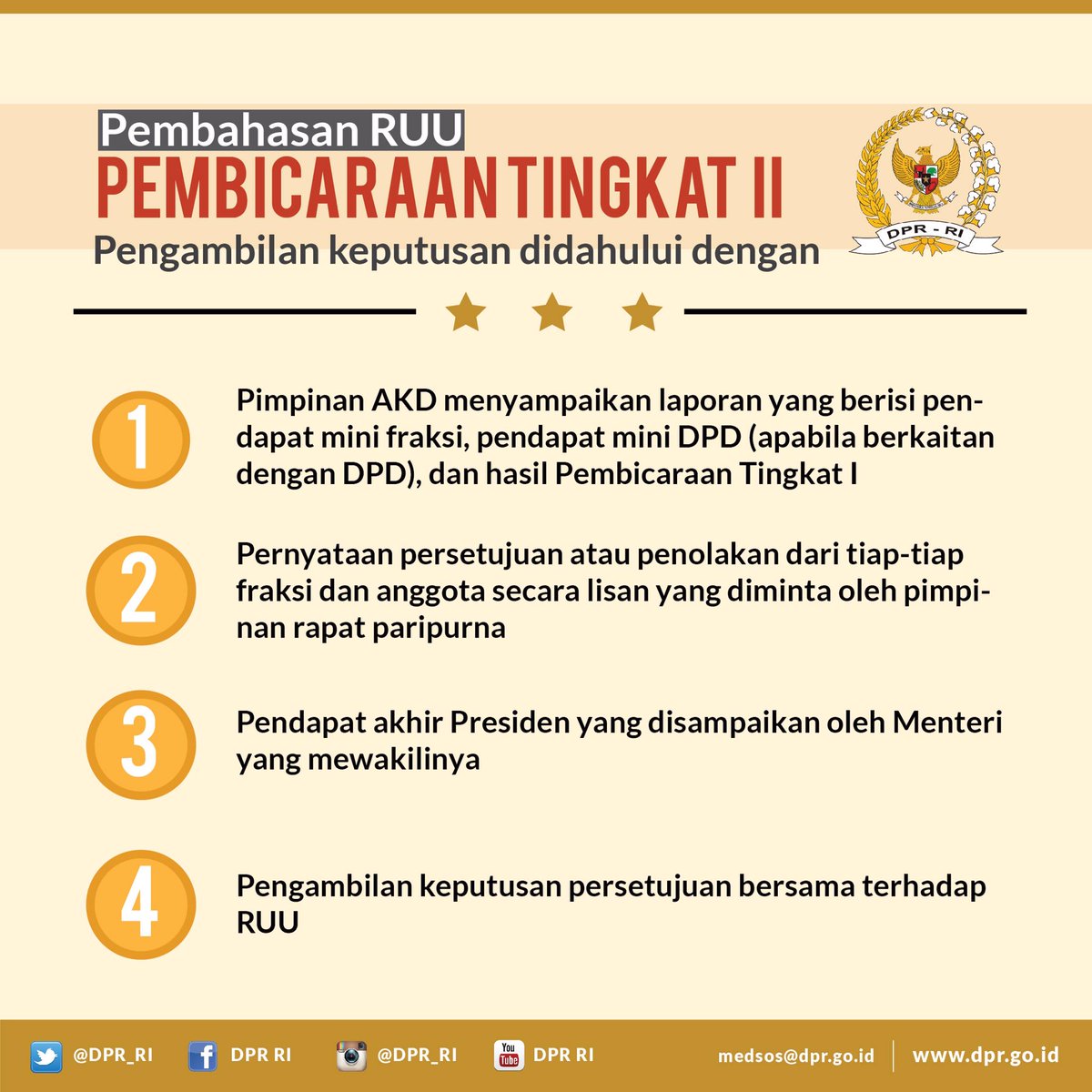 DPR_RI's tweet photo. Pembahasan RUU pada Pembicaraan Tingkat II yaitu: #FungsiLegislasi https://t.co/n27BkYtFAR
