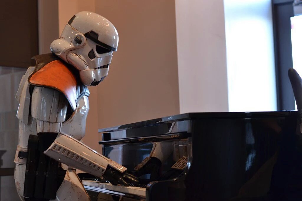 "Sing us a song, you're the Sandy Man" TD-12110 of the <a href="/501st_NER/">The 501st Northeast Remnant Garrison</a> serenades the crowd at Rutgers GeekFest. #501st
