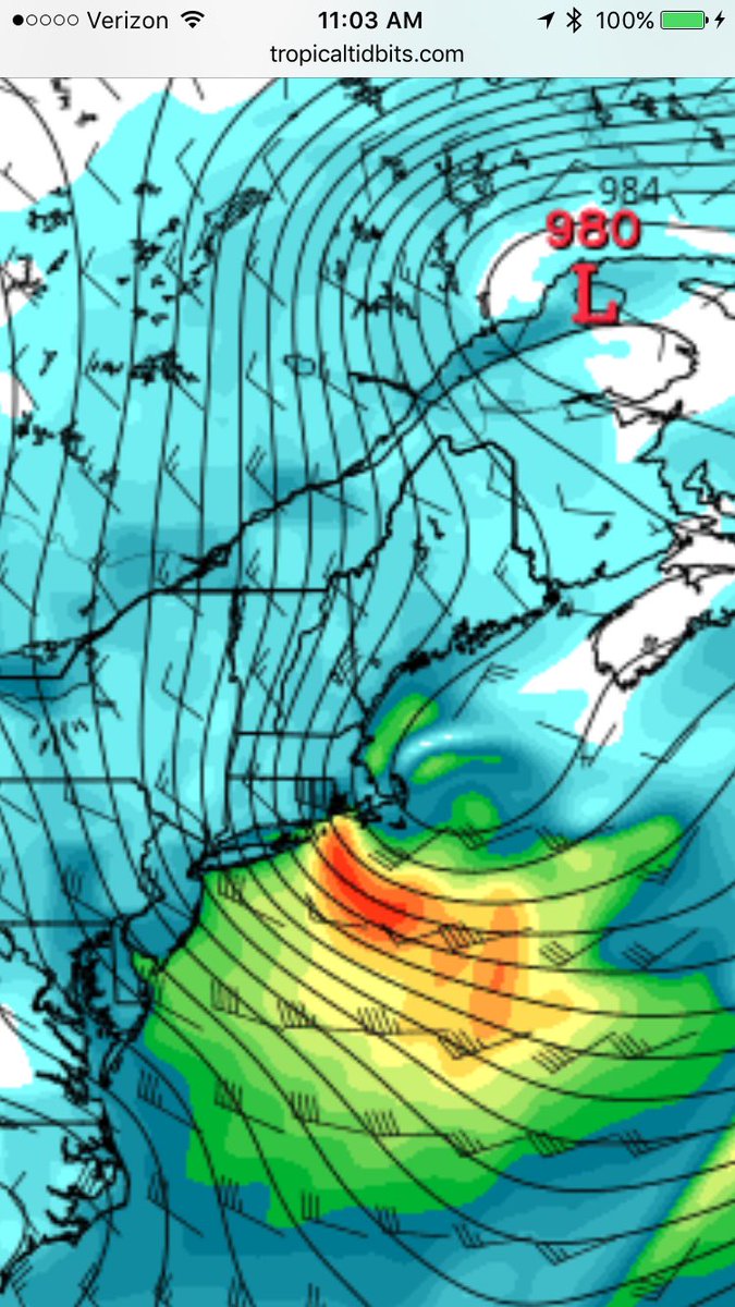 JimCantore's tweet photo. Should be a VERY WINDY, SNOWY Sunday morning across New England.  Expect IMPACT event across southern New England. https://t.co/OdT7Q0Otqb
