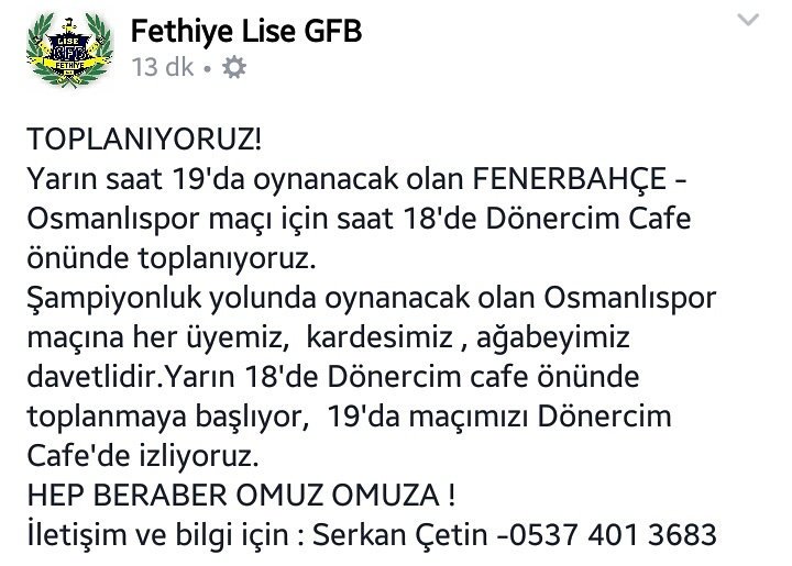 Her üyemizi bekliyoruz. #Fethiye #Lise #GFB