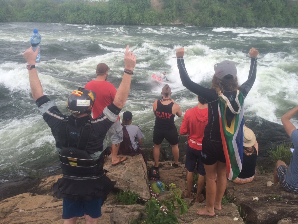 kayakthenile's tweet photo. Melusi Magagula of Swaziland gets a big cheer from the crowd as Heat 1 comes to an end. #AFkayaking #icffreestyle https://t.co/RQXsEqAHjw