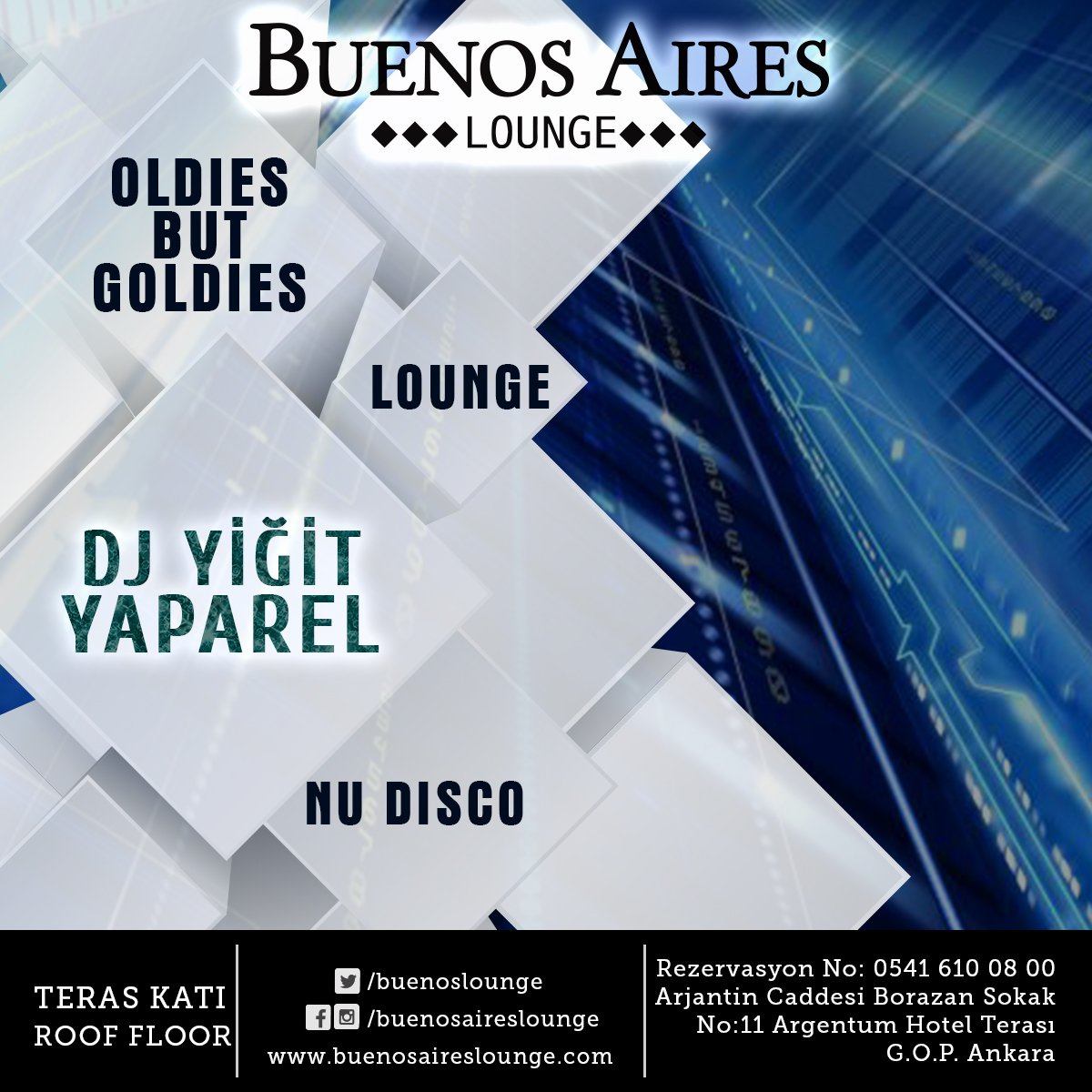 Bu akşam Dj Yiğit Yaparel Buenos Aires Lounge'ta sizlerle...
#buenosaireslounge #ankara #arjantincaddesi