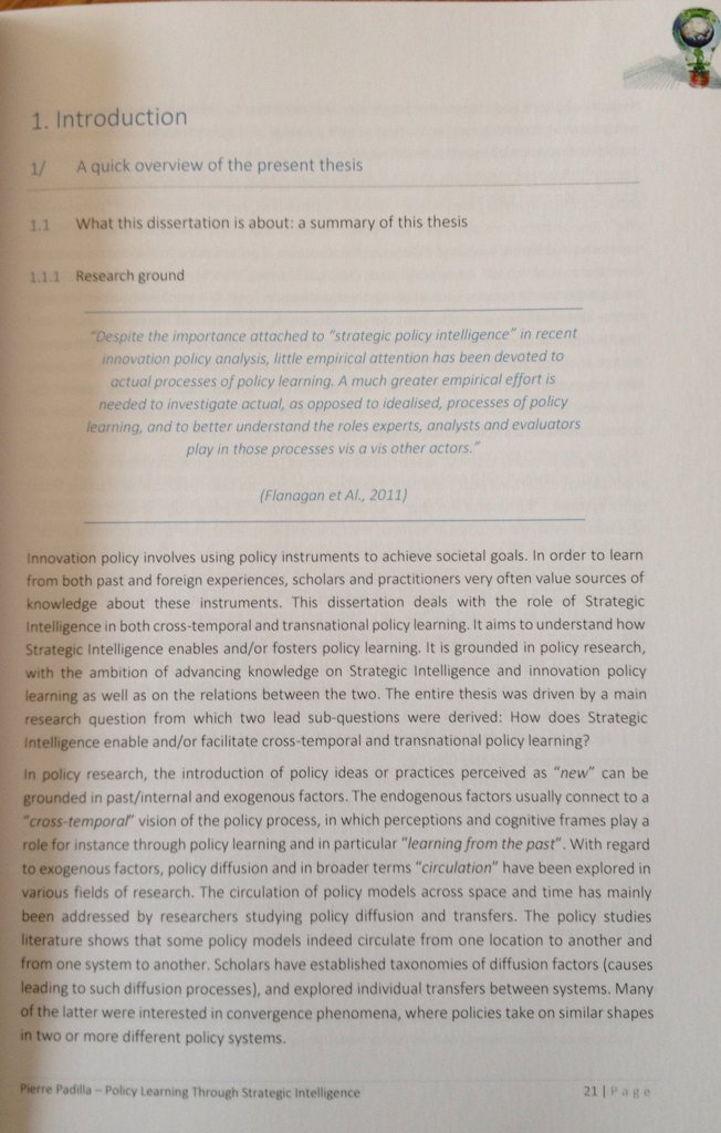 Great PhD dissertation on policy learning #innovationpolicy by Dr <a href="/padilla_pierre/">Pierre Padilla</a>