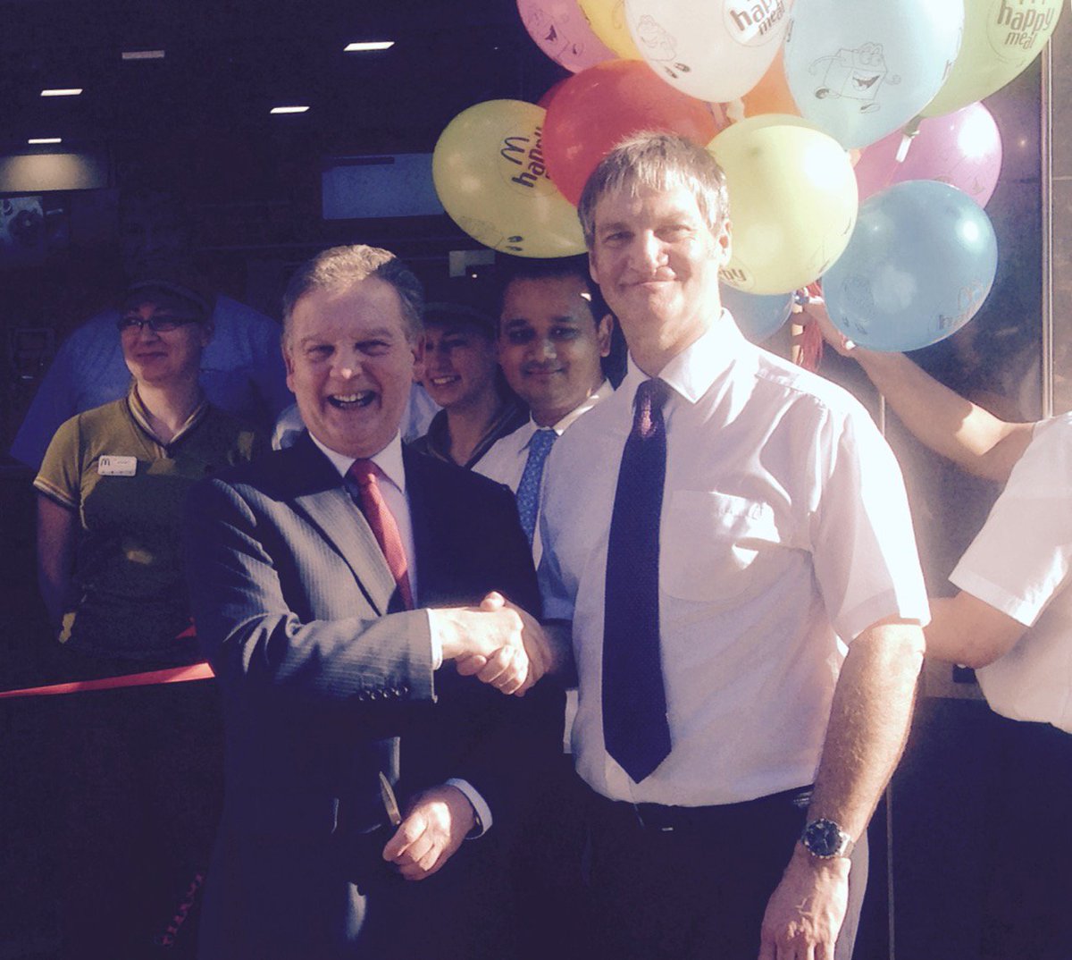 Enfield Town's refurbished high tech McDonalds officially opened today by ex EBRA Town Centre Manager Mark Rudling