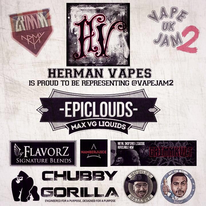 herman_vapes's tweet photo. Heaving down at #VapeJamUK #VapeJam2 @GrimmGreen @NamberJuice #Twisted420 #BudgetBallers #NotTooShabby #cloudsbro https://t.co/61vXGssK0i