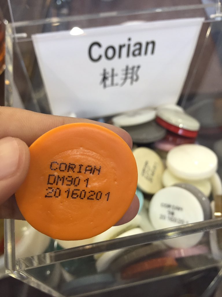 izzylee321's tweet image. Glue color samples for Corian sheet colors.