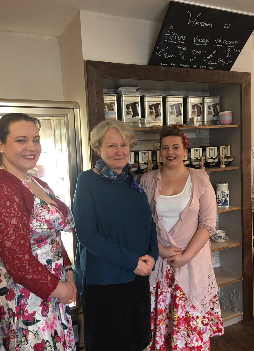 PccJoyAllen's tweet photo. @HelenGoodmanMP visiting new #fifteasvintagetearoom @visitbishoptown @BishopA_CLP after #LabourInForBritain campaign https://t.co/6PvGbEtInt