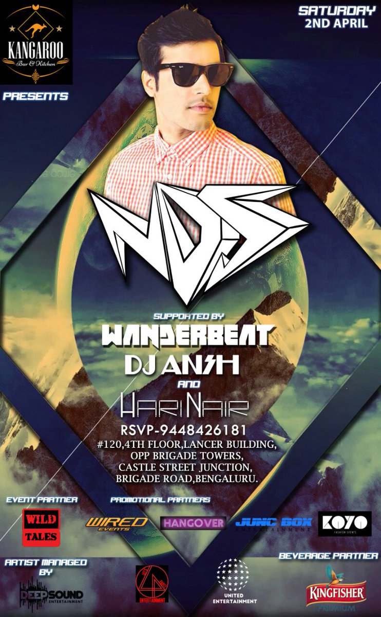 rishimundhra's tweet photo. #Tonight Sunburn Fame artist NDS performs "LIVE" at Kangaroo Bar &amp; Kitchen #Bangalore #Brigaderoad https://t.co/7D7tS3mAng